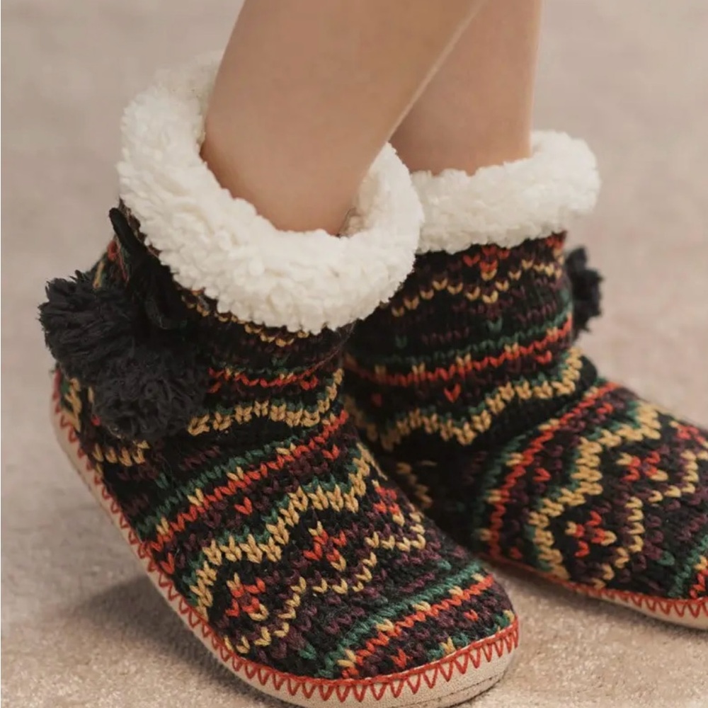 Cozy Multicolor Knit Ankle Booties